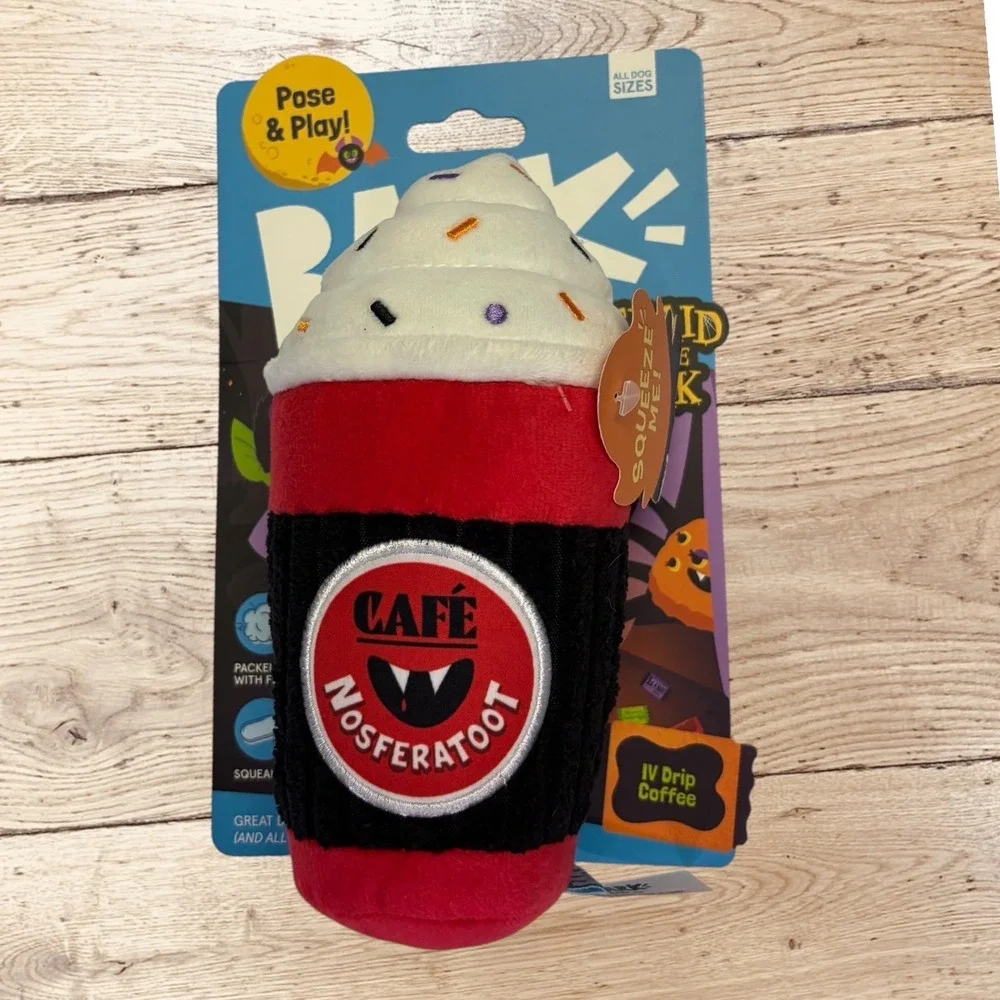 BarkBox Afraid of the Bark Cafe Nosferatoot IV Drip Coffee Halloween Dog Toy NEW
